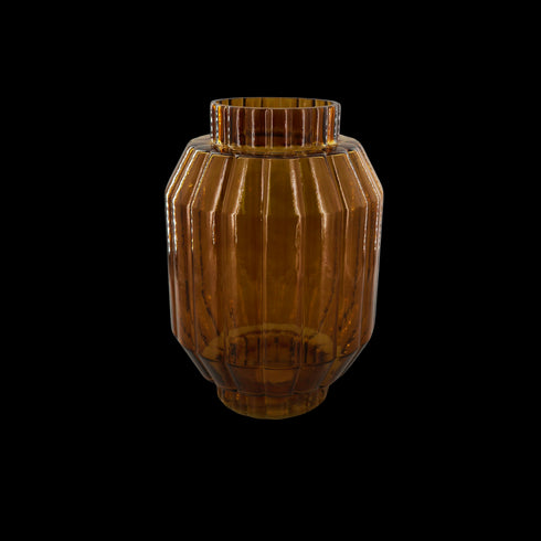 Amelia, Vase, dia18,5xH28cm, Amber (bärnsten)/Burnt Gold